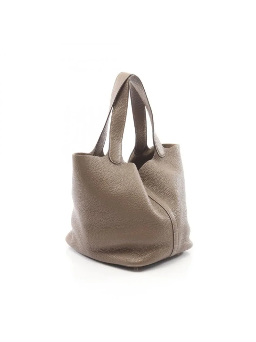 Hermes Handbag Picotin Lock MM Etoupe Leather